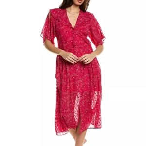 NWT Equipment Samia Dress 100% Silk Short Sleeves Midi Length Lined Woman's Sz 8